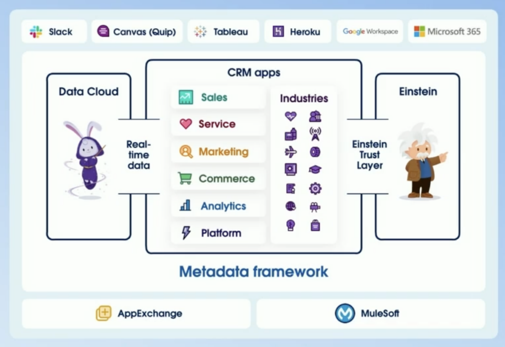 A graphic showing the Salesforce Data Cloud metadata framework
